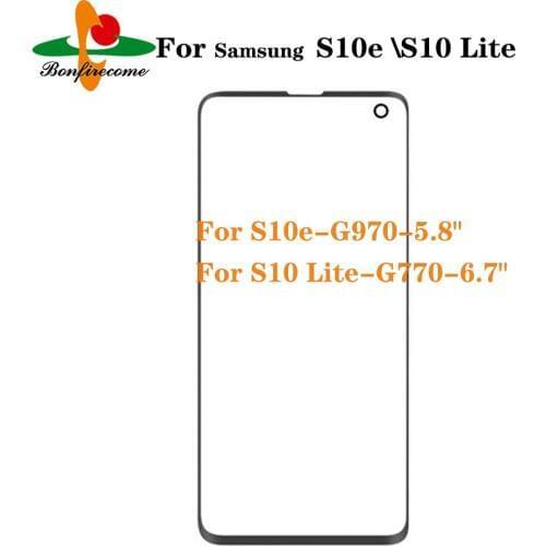 10Pcs\lot For Samsung Galaxy S10 lite S10lite G770 SM-G770F S10e G970 SM-G970 Front Touch screen Panel LCD Out Glass Cover Lens