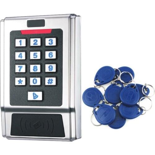 2 relays 125KHz RFID EM ID Card Metal Stand-alone Access Control Keypad+100pcs RFID tags optional