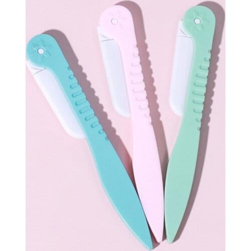 3-piece, foldable brow trimmer with stainless steel blade, micro-shaving Razor, brow trimmer