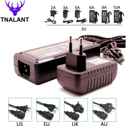 DC5V LED Adapter Power Supply 2A 3A 5A 6A 8A 10A Led Driver Transformer AC 110V 220V to 5V For Led Strip lighting