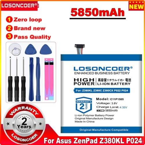 LOSONCOER 5850mAh C11P1505 Battery For Asus ZenPad 8.0 Z380KL P024 Z380C P022 Z380CX Z380M Z380KNL (M800M)( R800M) (Z0380M)