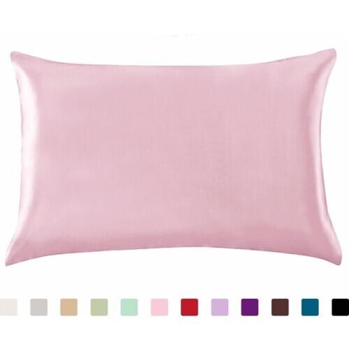 Satin silky feeling pillow case with zipper