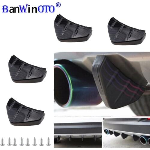 Car Rear Bumper Lip Diffuser Universal Modified Spoiler Scratch Protector Wing Chassis Shark Fins Splitter Molding Trim 1pcs
