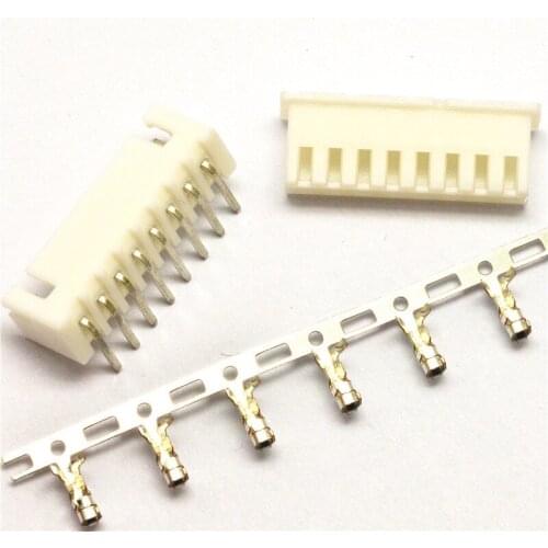 Free shipping 50Sets/Kit XH2.54-8P 8Pin Curved needle spacing 2.54mm connectors Male and Female Plug + terminals