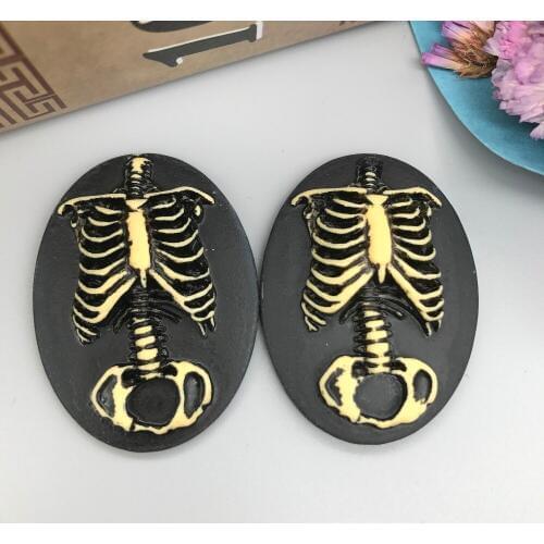 Free shipping!terroris Body skull resin Cameo.Resin Flatback Cabochon for Necklace Pendant .Jewelry.DIY,30*40mm,Halloween items