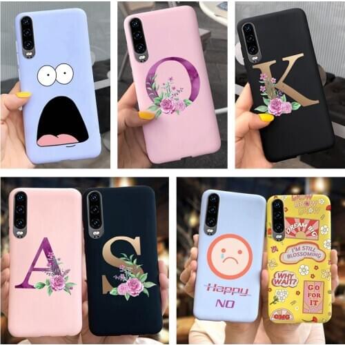 For Huawei P30 Pro Lite Case Silicone Cover 26 Letters Cute Soft Matte TPU Phone Cases For Huawei P30Lite P30Pro P 30 2019 Coque