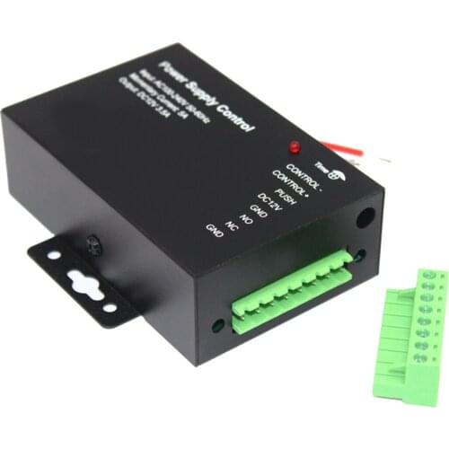 DC 12V 24W 3.5A Door Access Control Power Supply Time Output NO/NC 3.5A Delay Input Adjustable AC100V-240V Switch
