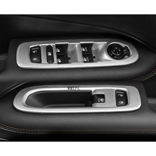 For Jeep Compass LHD 2th 2017-2020 Chrome Window Glass Lift Switch Button Panel Cover Trim Sticker