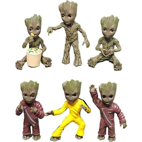 Marvel Guardians of the Galaxy Figure Groot Decoration Multiple Style PVC Anime Figurine Model Mini Doll Baby Toys For Boys Gift