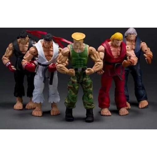 Game Character Survival Model Ken Ryu Guile Chun Li Akuma Action Figure Toy 7" 18CM