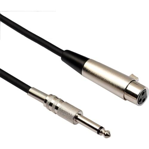 XLR to Jack Microphone Cable 6.35mm Male Mono Zinc alloy Adapter for Microphone Guitar Mixer Speaker Patch Panel