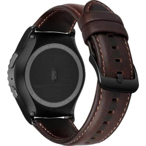 For Samusng Galaxy Watch Active 2 40mm 44mm Bracelet 20mm 22mm Leather Band for Samsung Galaxy Watch 46mm/Gear S3 Wrist Strap