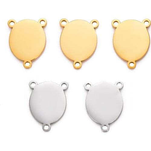 5Pcs/Lot Stainless Steel Round 3 Holes Connector Charms Necklace Pendants Bracelet DIY Jewelry Making Accessories Findings