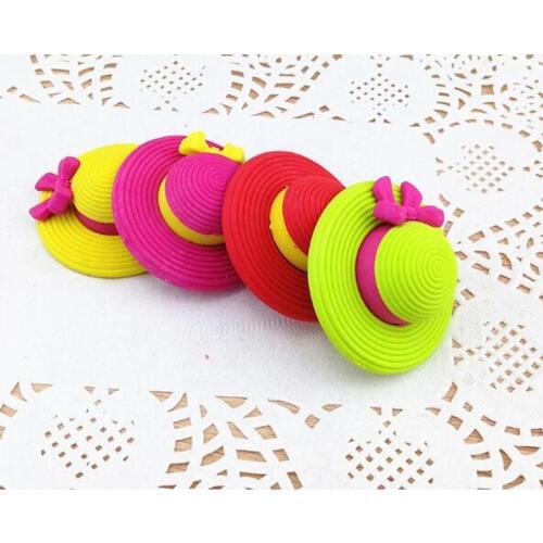 Girl Sun Hat Eraser Adorable Collection Pencil Erasers for Kids Gift Novelty Erasers for Gifts and Rewards School Stationery