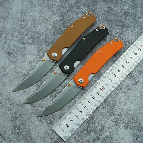 LEMIFSHE G10 Handle 8cr13mov Steel Copper Washer Folding Knife Outdoor Camping Survival Kitchen Knife Multifunctional EDC Tools