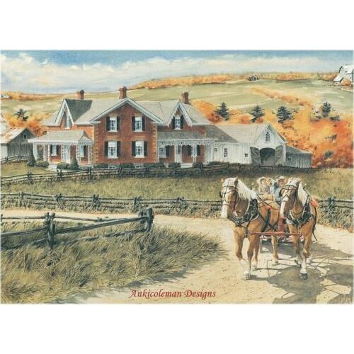 Embroidery Counted Cross Stitch Kits Needlework - Crafts 14 ct DMC DIY Arts Handmade Decor - Autumn Outing