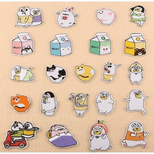 Customizable Wholesale Computer Emboridery Label Cartoon Patch Stickers Fabric Clothing Accessories Embroidery Cloth Sticker