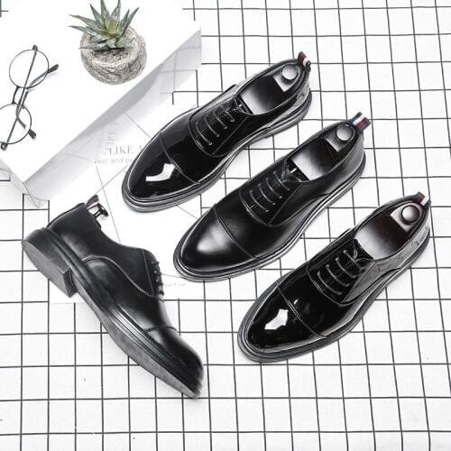 New Fashion Male Formal Casual Shoes Men Brogues Wedding Lace-Up Bullock Business Shoes Dress Oxfords Shoes Zapatos Hombre H1-63