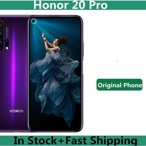 Original Honor 20 Pro 4G LTE Mobile Phone Kirin 980 Octa Core Android 9.0 6.26" 2340x1080 48.0MP 22.5W Charger Fingerprint OTA