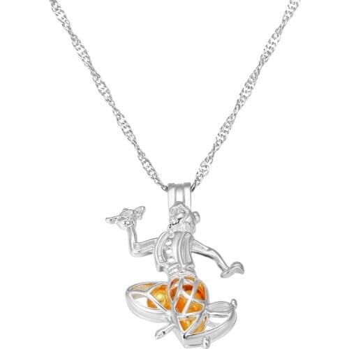 Aladding Lamp Pearl Cage Necklace Cute Pendant Women Accessories Trendy Jewelry Chain Choker Custom Statement Necklaces