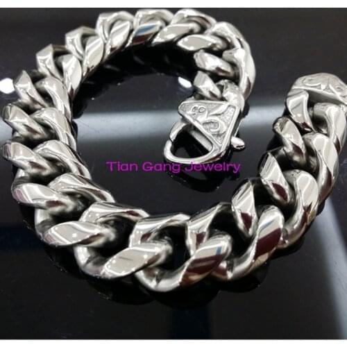 Punk Bracelet, 316L Stainless Steel Bracelet For man, Special Biker Bicycle Motorcycle Chain Bracelets and Bangles 8mm*21cm
