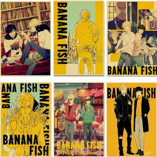 Anime Banana Fish Retro Poster Anime Posters Wall Poster Canvas Painting Home Decor Wall Art Picture Photos for Childrens Room