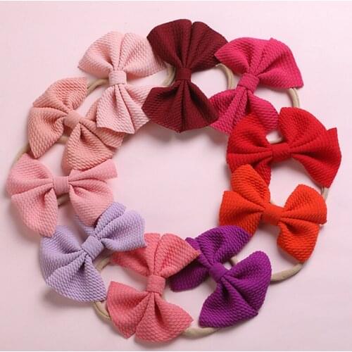 Baby Girls Headband Bows Newborn Hairband For Kids Elastic Head Band Skinny Nylon Infant Hair Accessories Headbands 20 Colors