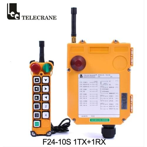Telecrane Single Speed 10 Buttons Industrial Crane Radio Remoe Control F24-10S For Multiple Cranes And Hoist With Rotary Switch