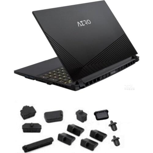 Waterproof Dustproof Laptop Black Silicone plug port cover guard For GIGABYTE Aero 15 15X 15.6"