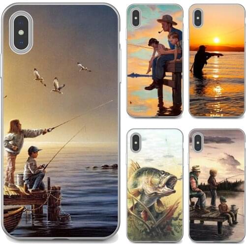 For Huawei Mate 20 30 40 7 8 9 10 Lite Pro P Smart 2018 2019 Plus G7 G8 Silicone Bag Case Hunting-Fishing-art-fish