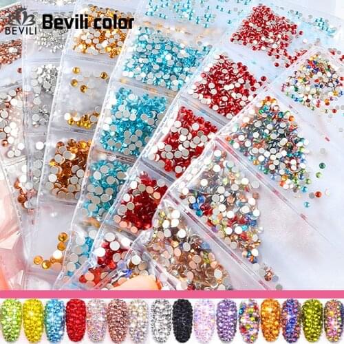 20 Colors Mixed Size Rhinestones For DIY Nails Art Decorations Crystals Strass Glass Mix 3D Diamond Gem Nail Parts Tools