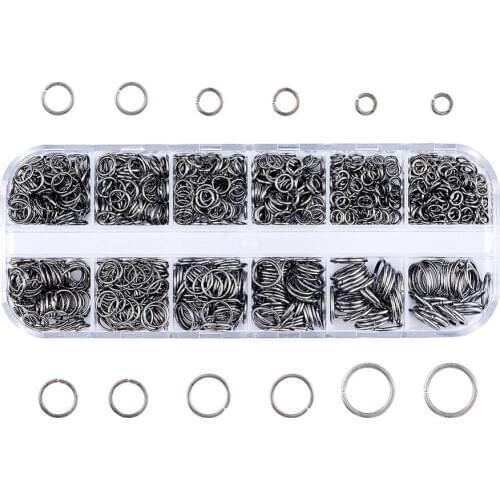 Jewelry Findings 1 Box Iron Jump Rings Close but Unsoldered Gunmetal 4~10x0.7~1mm about 59g/box