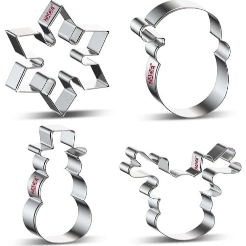 ZADE Christmas Cookie Cutter Biscuit/ Fondant/ Sandwich/ Pastry/ Fruit Cutter - Stainless Steel