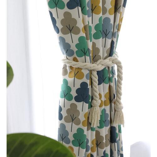 Blackout Curtain for Kids Room Printed Kids Curtain Modern Tree Pattern Curtain Drapes Tulle for Living Room Window Decoration