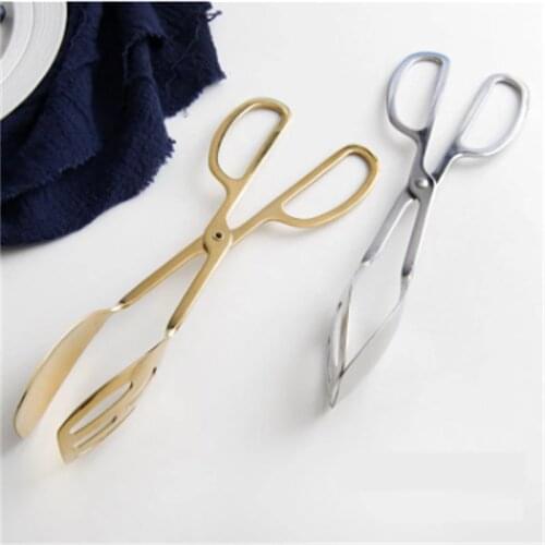 Stainless Steel Food Tongs Gold Sliver Kitchen Tools Buffet Cooking Utensils BBQ Clips Steak Bread Tong Clip Kitchen Accessories