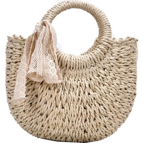 Women handbags Simple versatile small fresh hand carrying cross-body bag straw holiday beach bag leisure shoulder bags