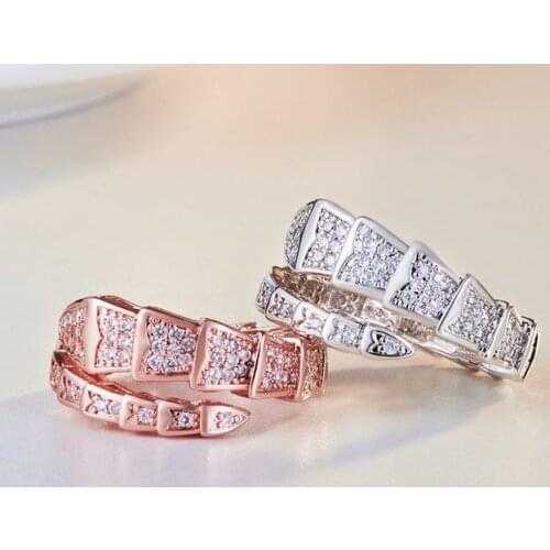 New S925 Sterling Silver Ladies European and American Snake Ring Retro Personality Fashion Simple Open Geometric Ring