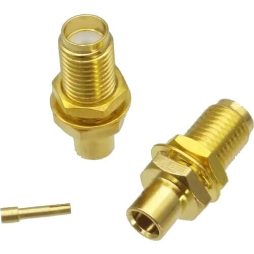 1Pcs Connector SMA Female Jack Nut Bulkhead Semi-rigid RG402 0.141" Cable Straight