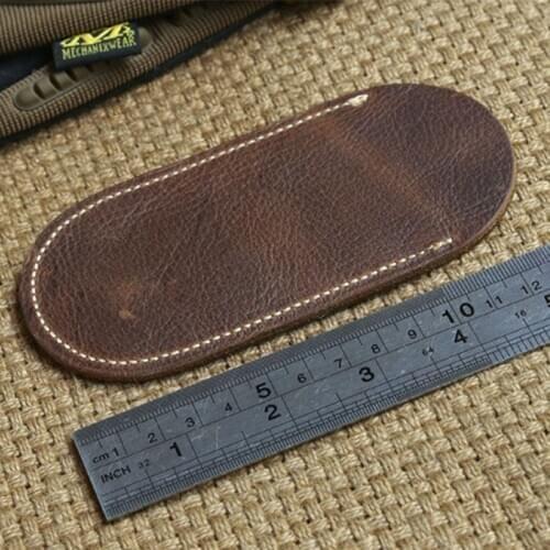 1PC Folding Knife Genuine Leather Case EDC Knife Scabbard Cover Knife Protection Holster Outdoor Travel Camping Equipment Tool