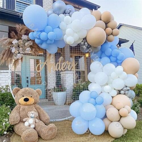 154Pcs Wedding Birthday Party Decoration Balloon Set Blue White Balloon Arch Garland Kit Birthday Anniversary Baby Shower Globos