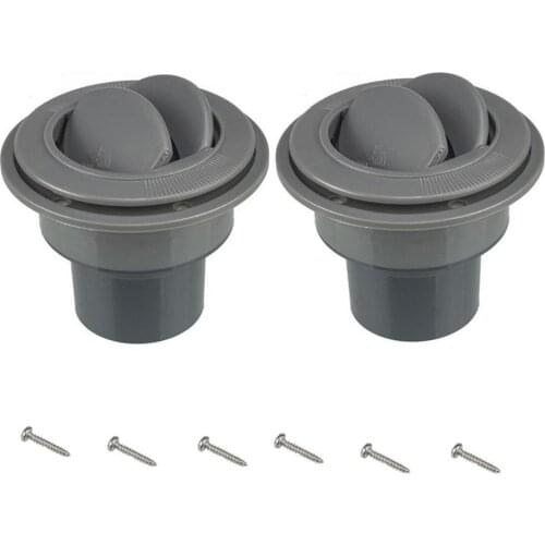 2 Pieces Dashboard Air Conditioning Deflector Side Roof Air Black Vent Outlet Mount Round Louvered Dash Vent Exhaust Grille