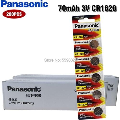PANASONIC 200Pcs 3V CR1616 LM1616 ECR1616 DL1616 L11 L28 Li-ion Battery Button Coin Cell Suitable Supports Watch Calculator