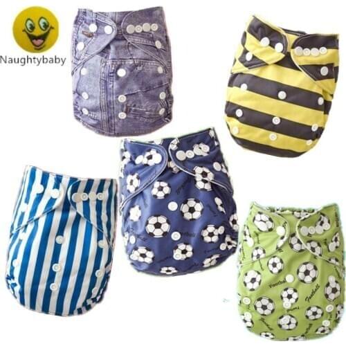 2017 wholesale Naughtybaby Cloth Diapers Newest print reusable waterproof cloth nappy without Hemp insert 100pcs/lot T Serise
