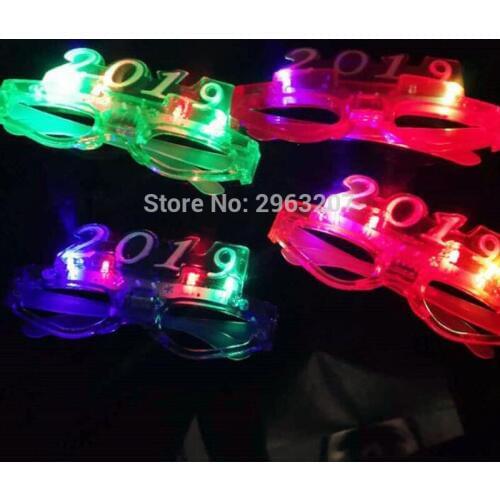 480pcs Christmas/New Year Number 2019 LED Flash Light Glasses Glow Party Glasses LED Glasses Glowing Classic Toys