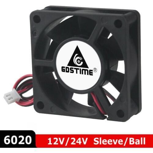 5Pcs/Lot Gdstime 6020 12V 24V 2 Pin 6cm 60MM 60x60x20mm PC Computer Case Cooler DC Brushless Cooling Fan Sleeve Ball Bearing