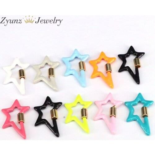 5PCS, Enamel Star Screw Clasp, Star Clasp, Screw Clasp, Bracelet Clasp, Necklace Clasp, Star, Carabiner Clasps