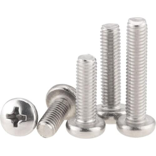 50pcs/Lot M4/M5 304 Stainless Steel flat head cross Truss head screw