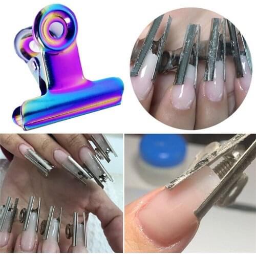 6pcs Russian C Curve Nail Pinching Clips French Nail Form Tips Stainless Steel Acrylic Nails Pinchers Multi Function Tool
