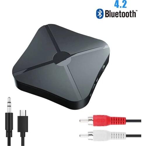 2 IN 1 Real Stereo Bluetooth -compatible 4.2 Receiver Transmitter Wireless Adapter Audio with 3.5MM AUX for TV MP3 PC