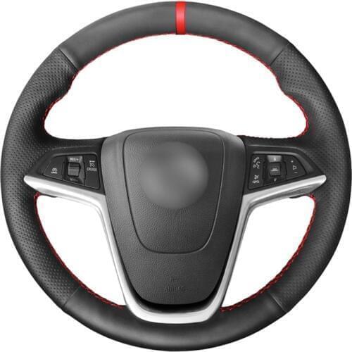 Black PU Artificial Leather Car Steering Wheel Cover for Opel Mokka Insignia Astra (J) Meriva (B) Ampera Cascada Zafira Tourer